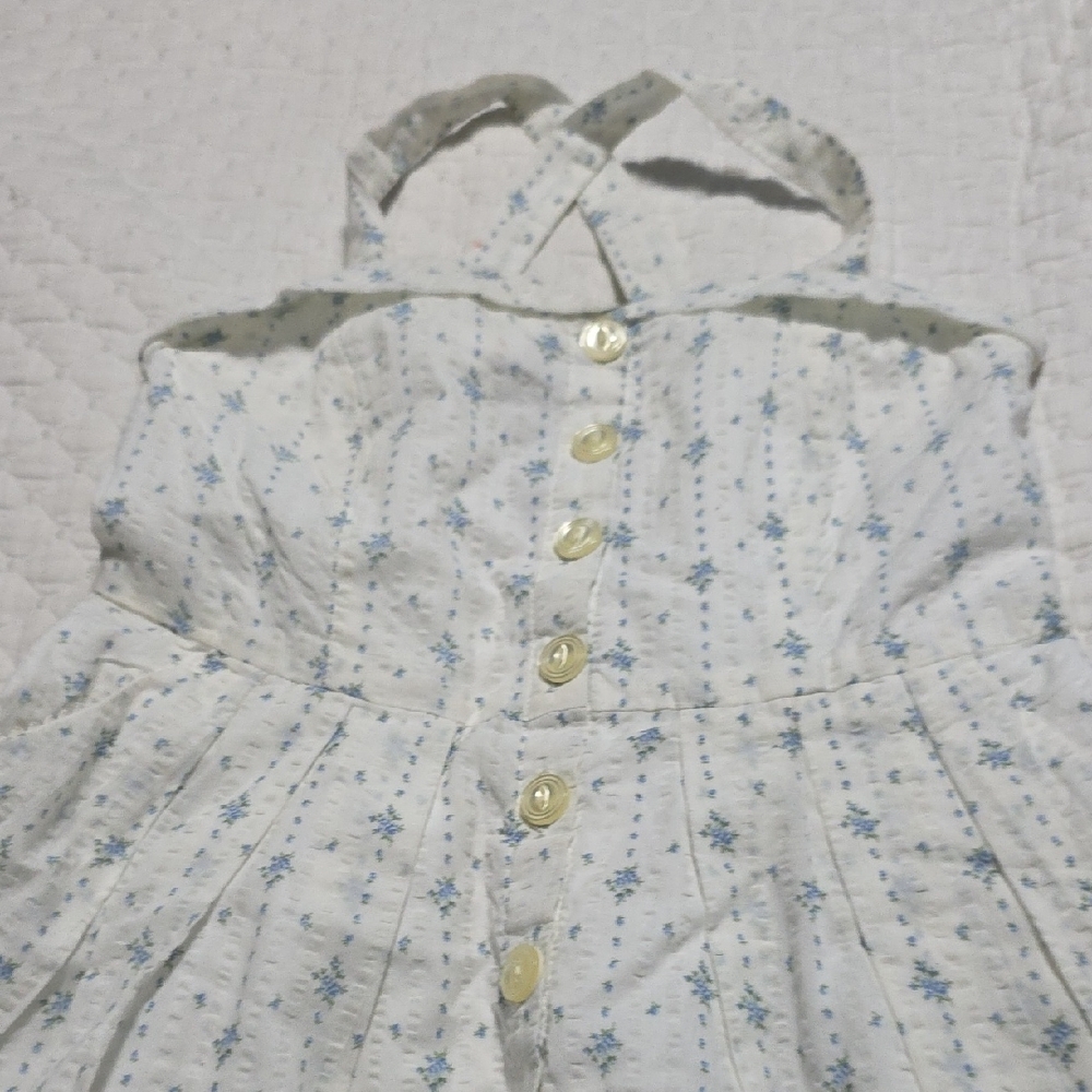 Ralph Lauren White and Blue Floral Dress - Picture 4 of 9